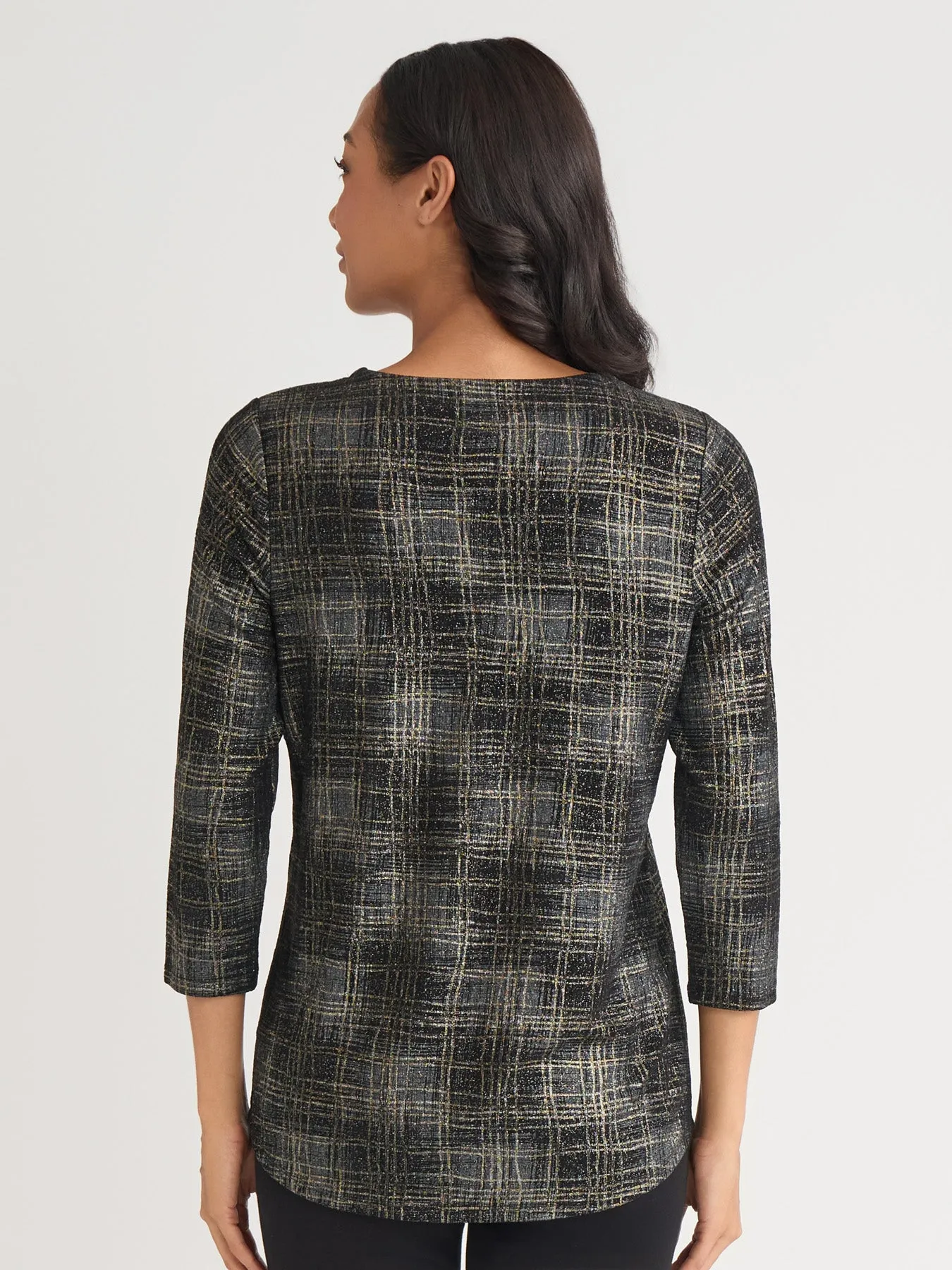 Petite Shimmer Keyhole Neckline Top sold by Jones New York product image thumbnail 4