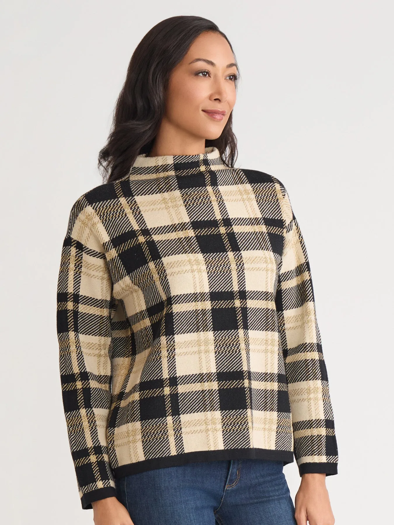 Petite Plaid Mock Neck Sweater sold by Jones New York product image thumbnail 2