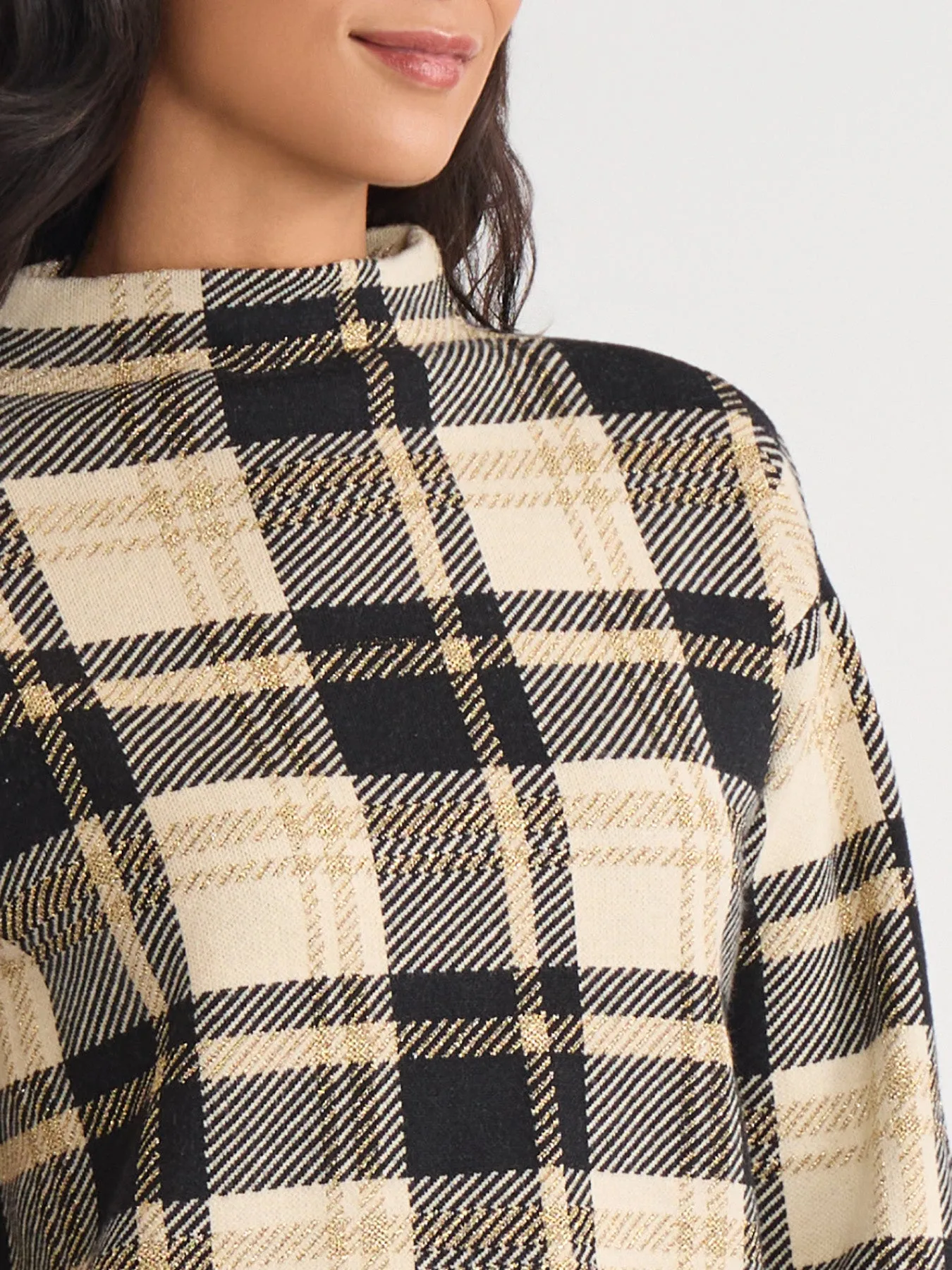 Petite Plaid Mock Neck Sweater sold by Jones New York product image thumbnail 3