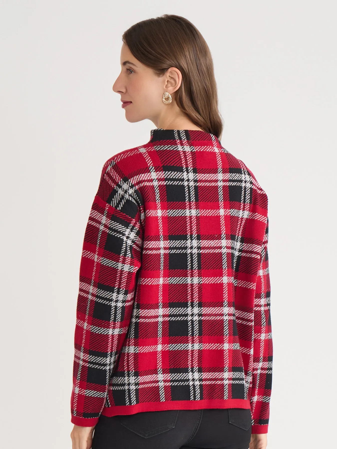Petite Plaid Mock Neck Sweater sold by Jones New York product image thumbnail 4