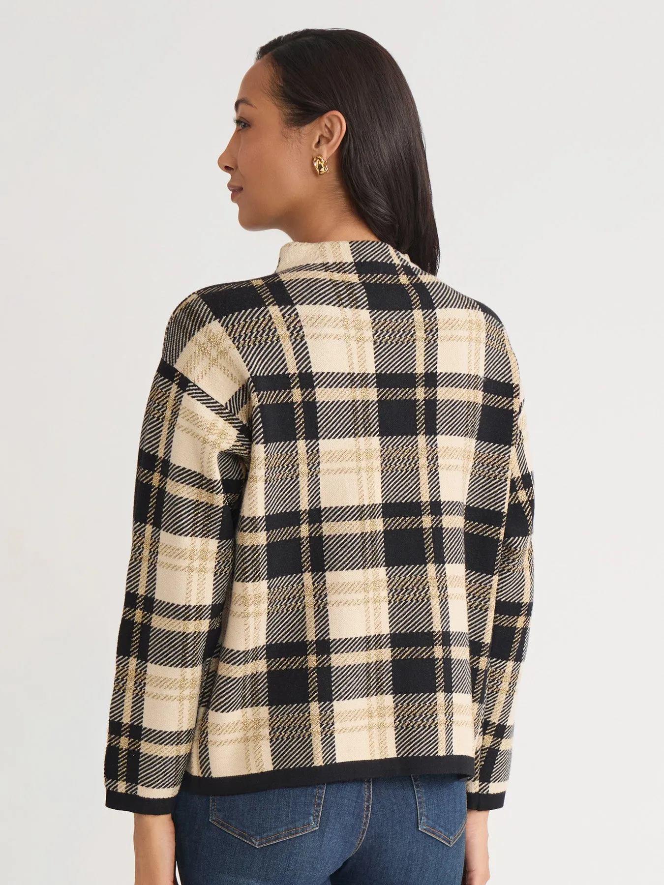 Plaid Mock Neck Sweater sold by Jones New York product image thumbnail 4