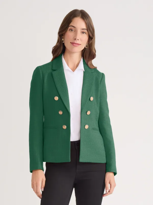 Petite Faux Double Breasted Blazer, Boucle Tweed sold by Jones New York