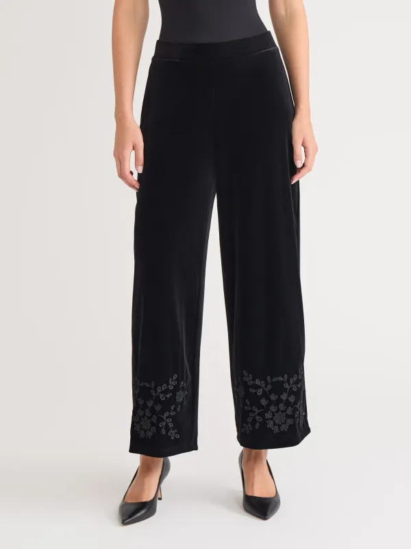 Pull-On Embroidered Velour Pant sold by Jones New York
