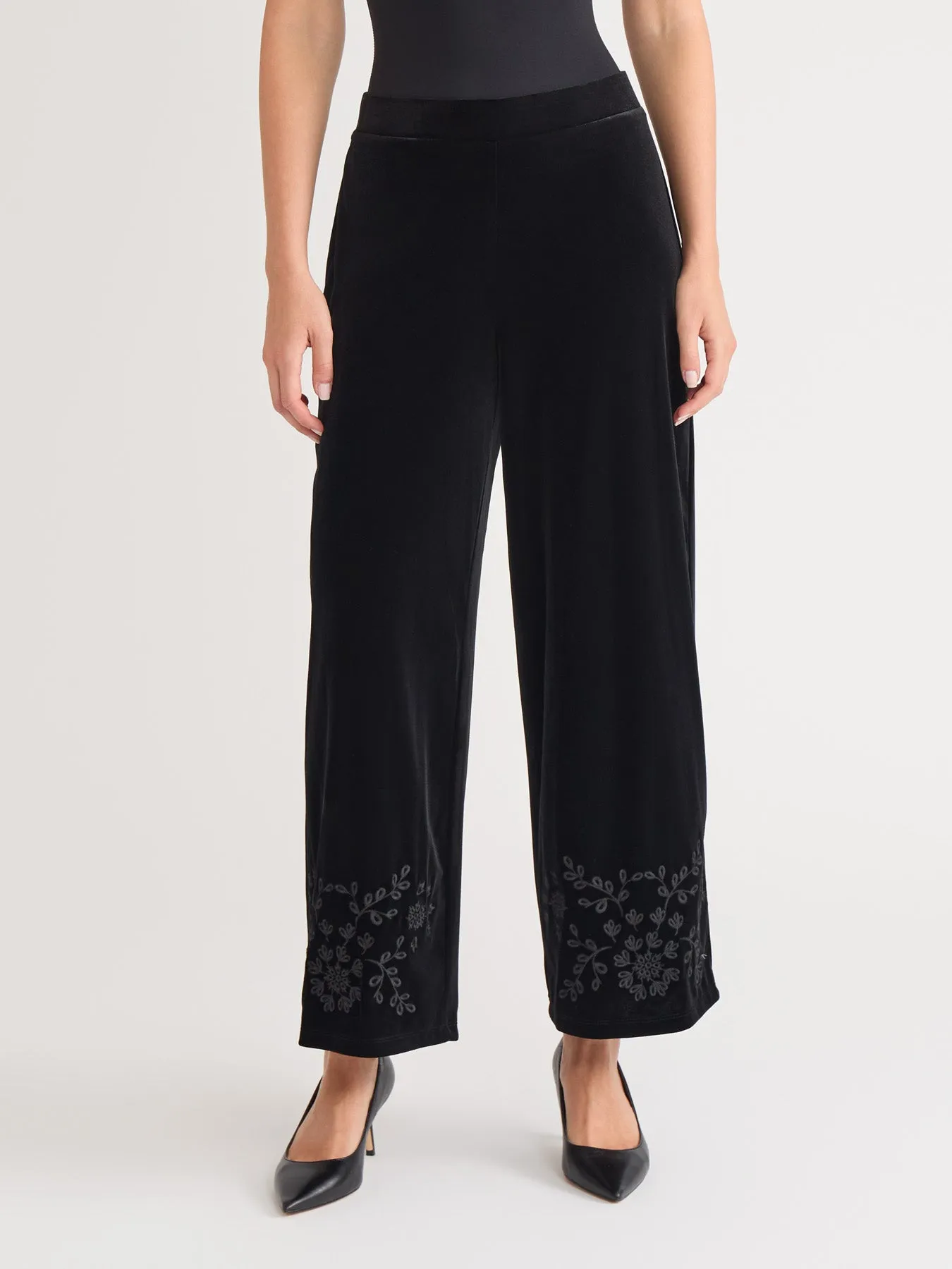 Pull-On Embroidered Velour Pant sold by Jones New York