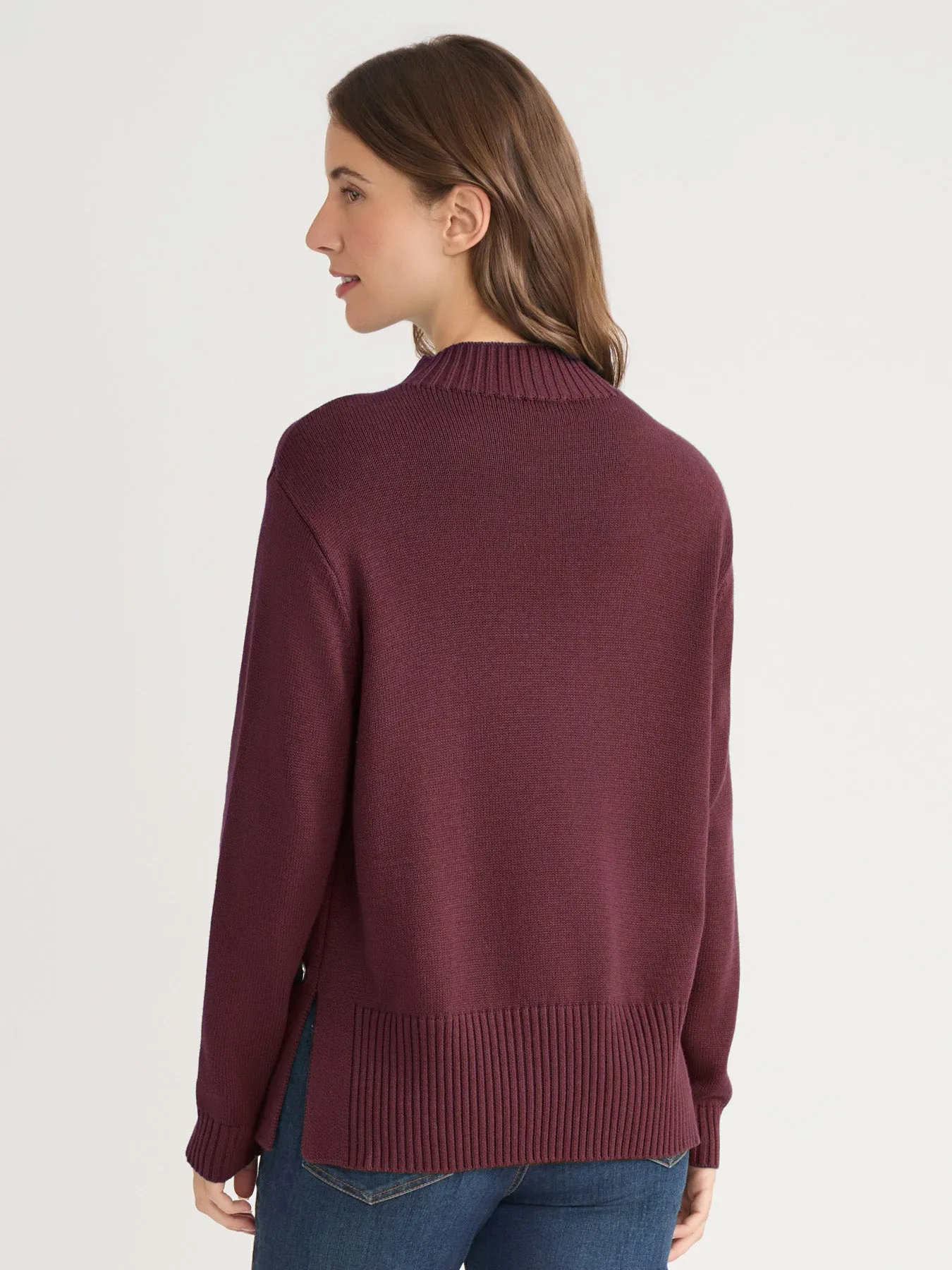 Side Button Sweater Mock Neck Sweater sold by Jones New York product image thumbnail 5