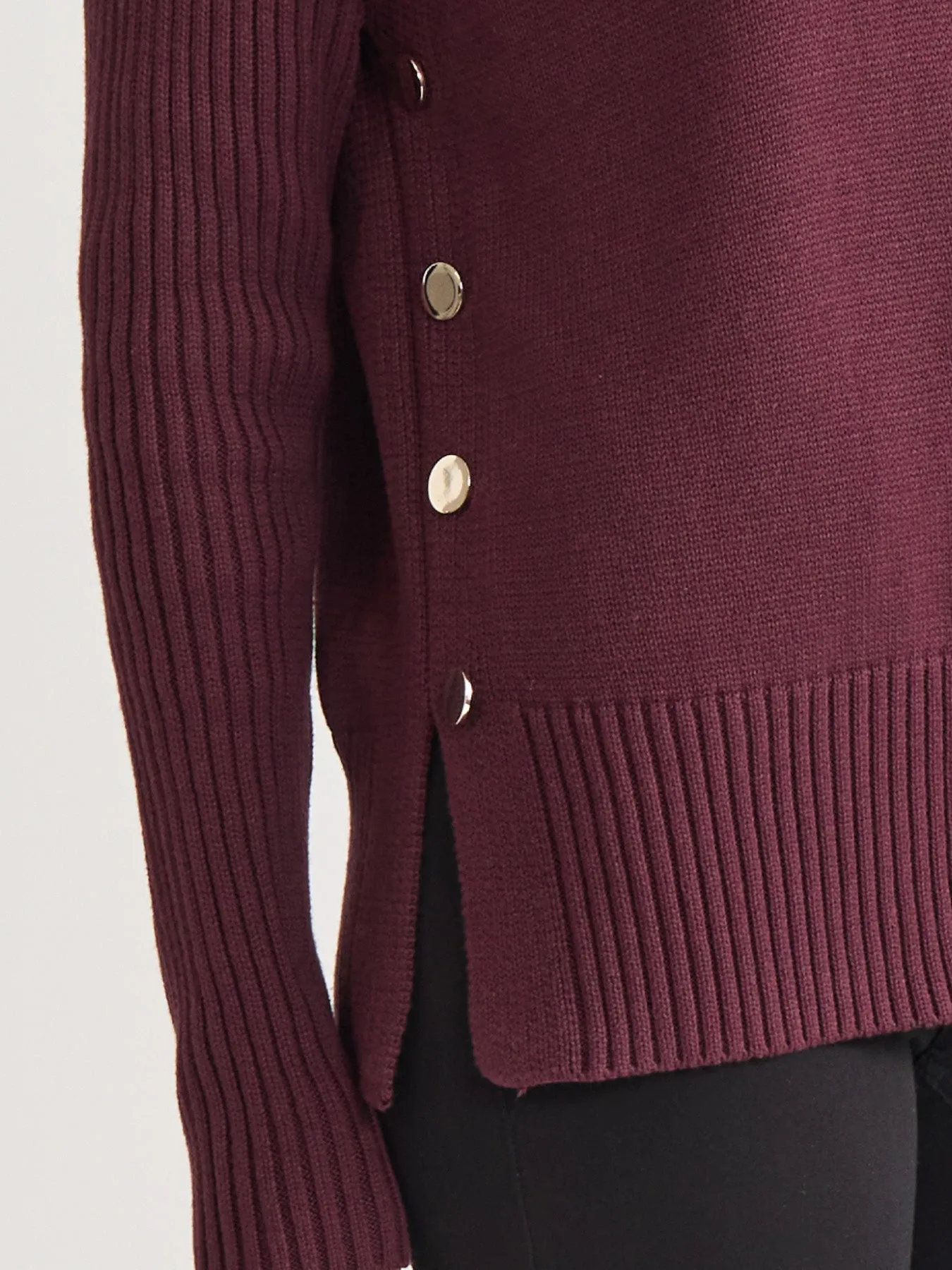 Side Button Sweater Mock Neck Sweater sold by Jones New York product image thumbnail 4