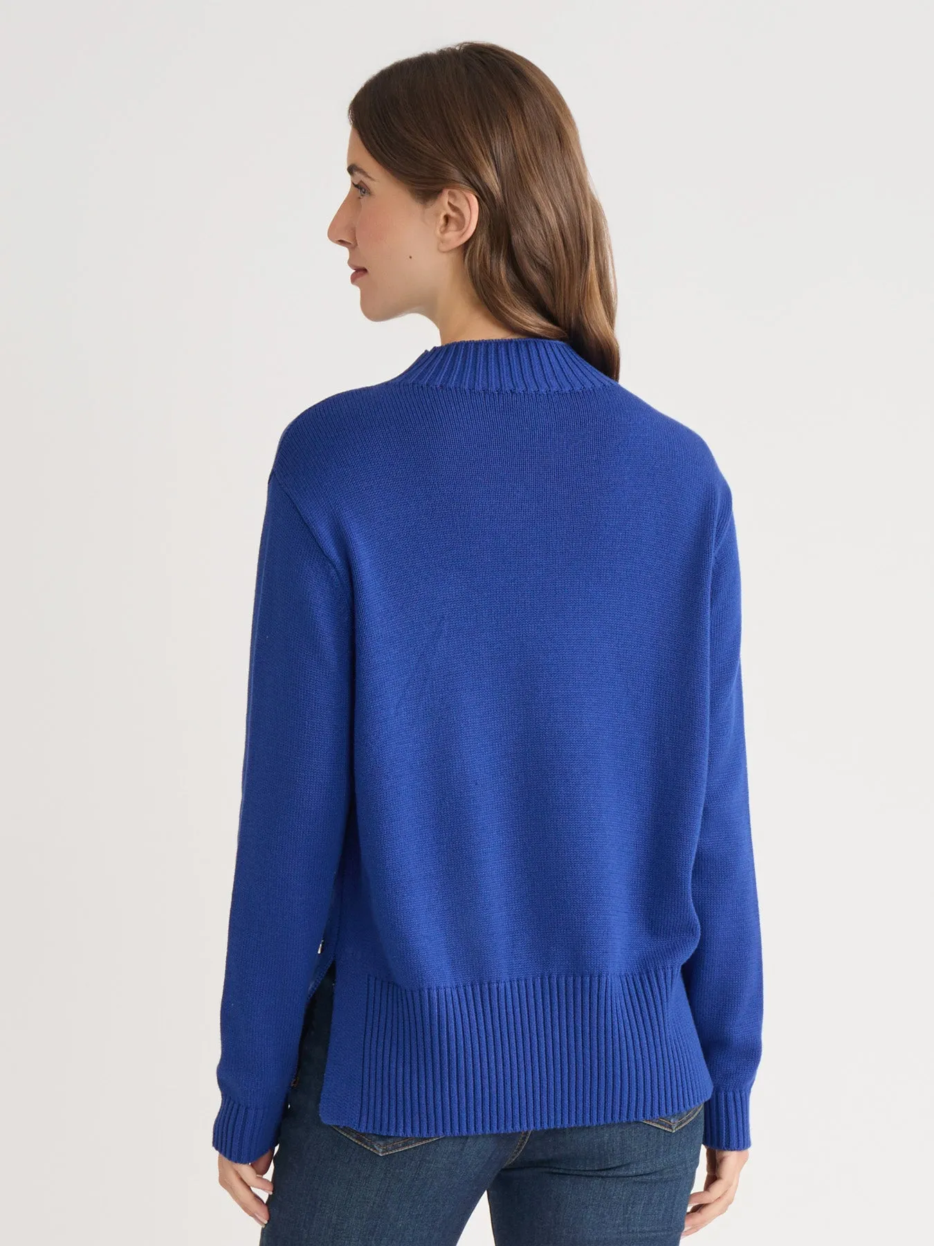 Side Button Sweater Mock Neck Sweater sold by Jones New York product image thumbnail 4