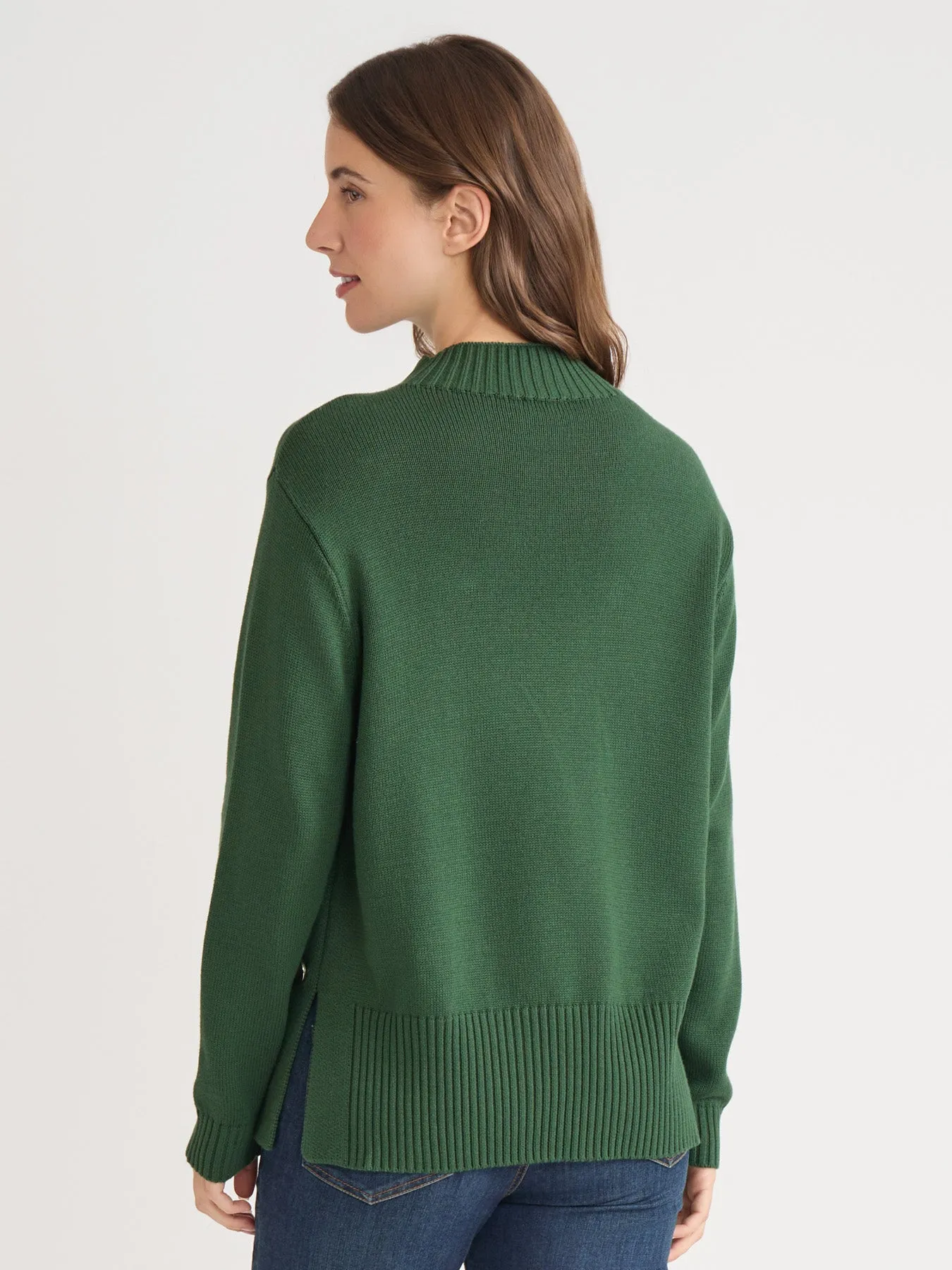 Side Button Sweater Mock Neck Sweater sold by Jones New York product image thumbnail 4