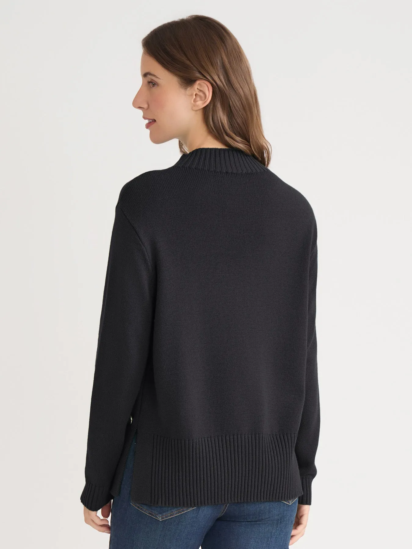 Side Button Sweater Mock Neck Sweater sold by Jones New York product image thumbnail 5