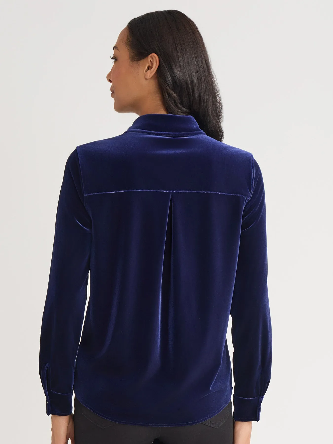 Button-Front Velour Utility Shirt sold by Jones New York product image thumbnail 4