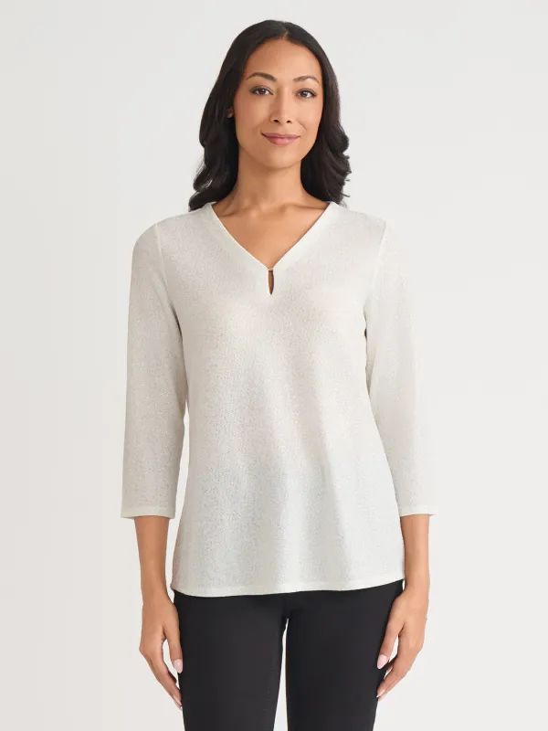 Shimmer Keyhole Neckline Top sold by Jones New York