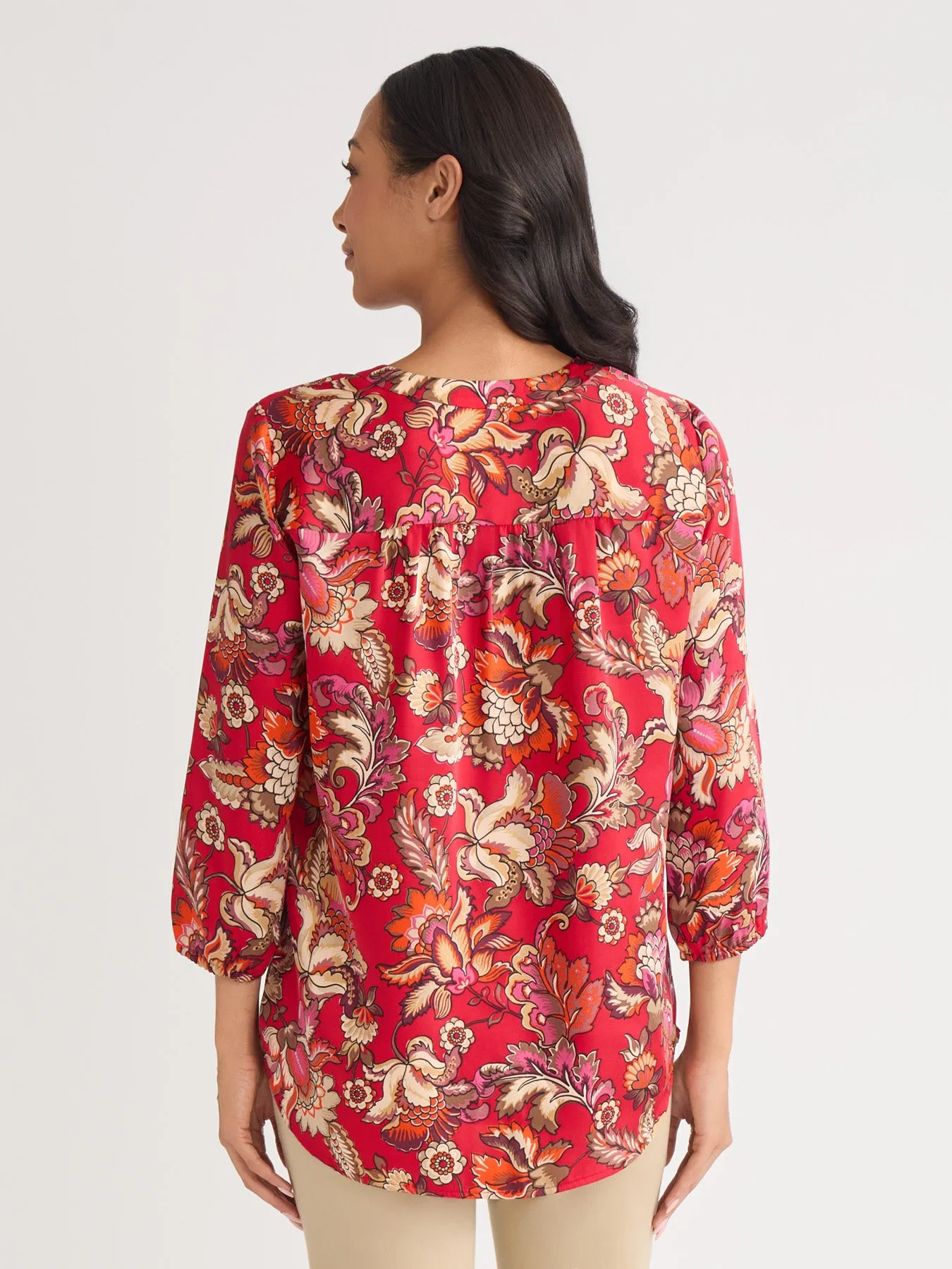 V-Neck Pleated Kelly Blouse sold by Jones New York product image thumbnail 4