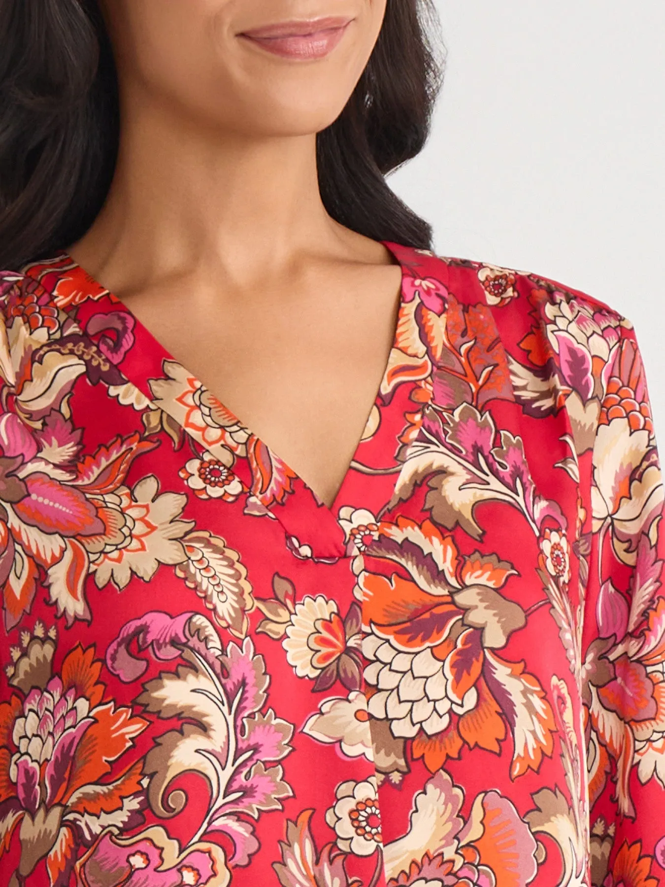 V-Neck Pleated Kelly Blouse sold by Jones New York product image thumbnail 3