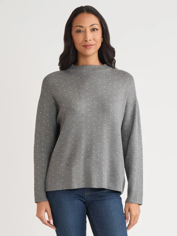 Funnel Neck Studded Accent Sweater sold by Jones New York