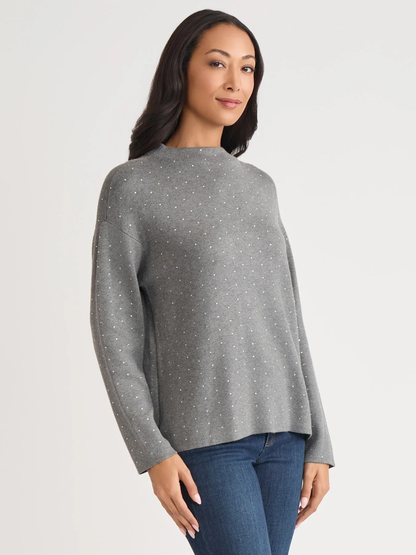 Funnel Neck Studded Accent Sweater sold by Jones New York product image thumbnail 2