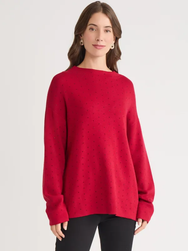 Funnel Neck Studded Accent Sweater sold by Jones New York