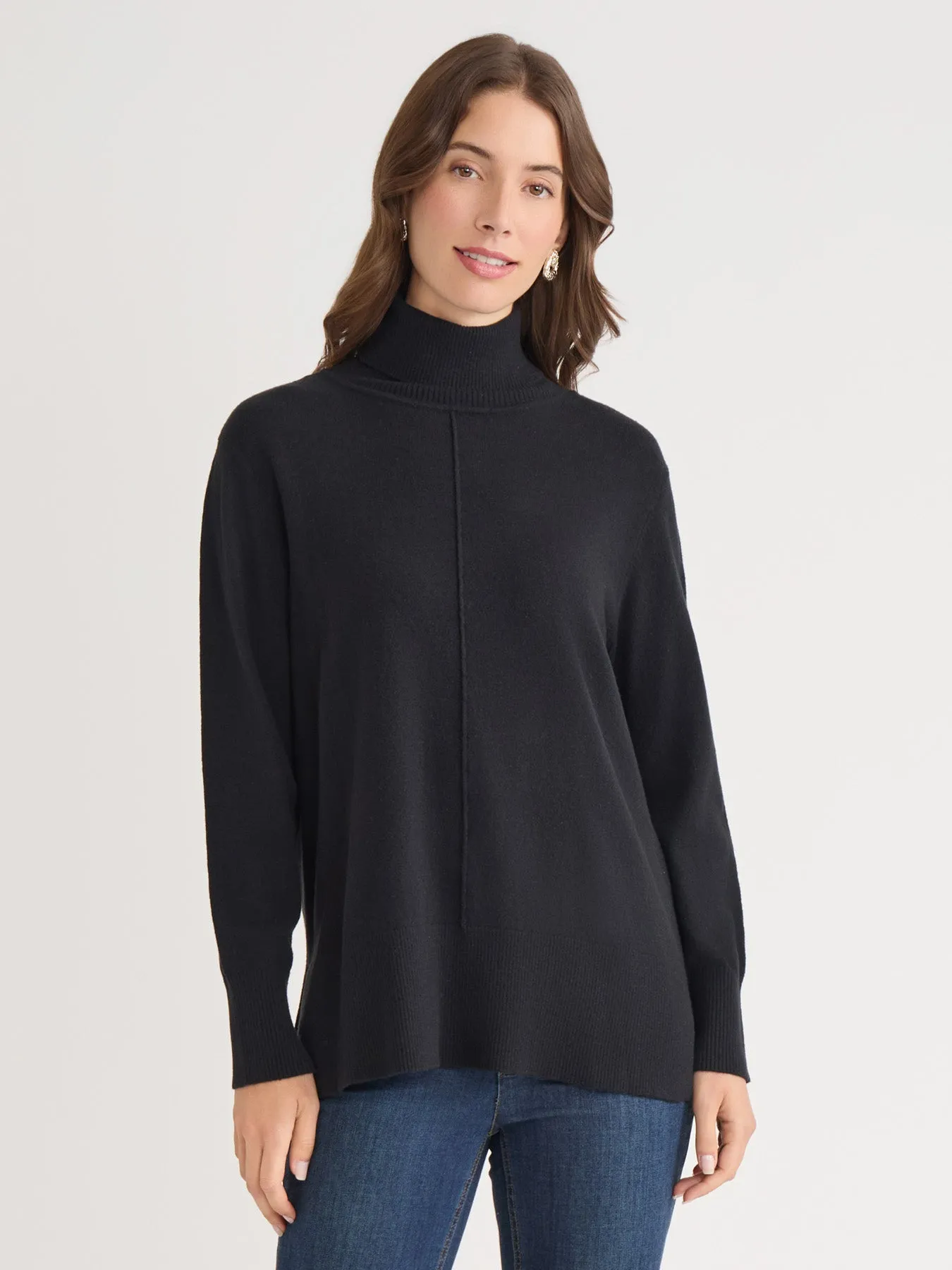 Plus Pin Tuck Mock Neck Tunic sold by Jones New York