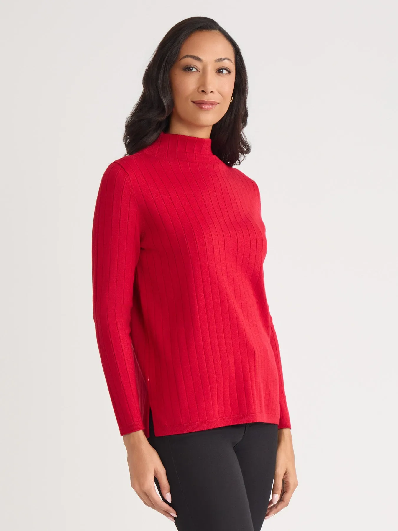 Petite Wide Rib Funnel Neck Top sold by Jones New York product image thumbnail 2