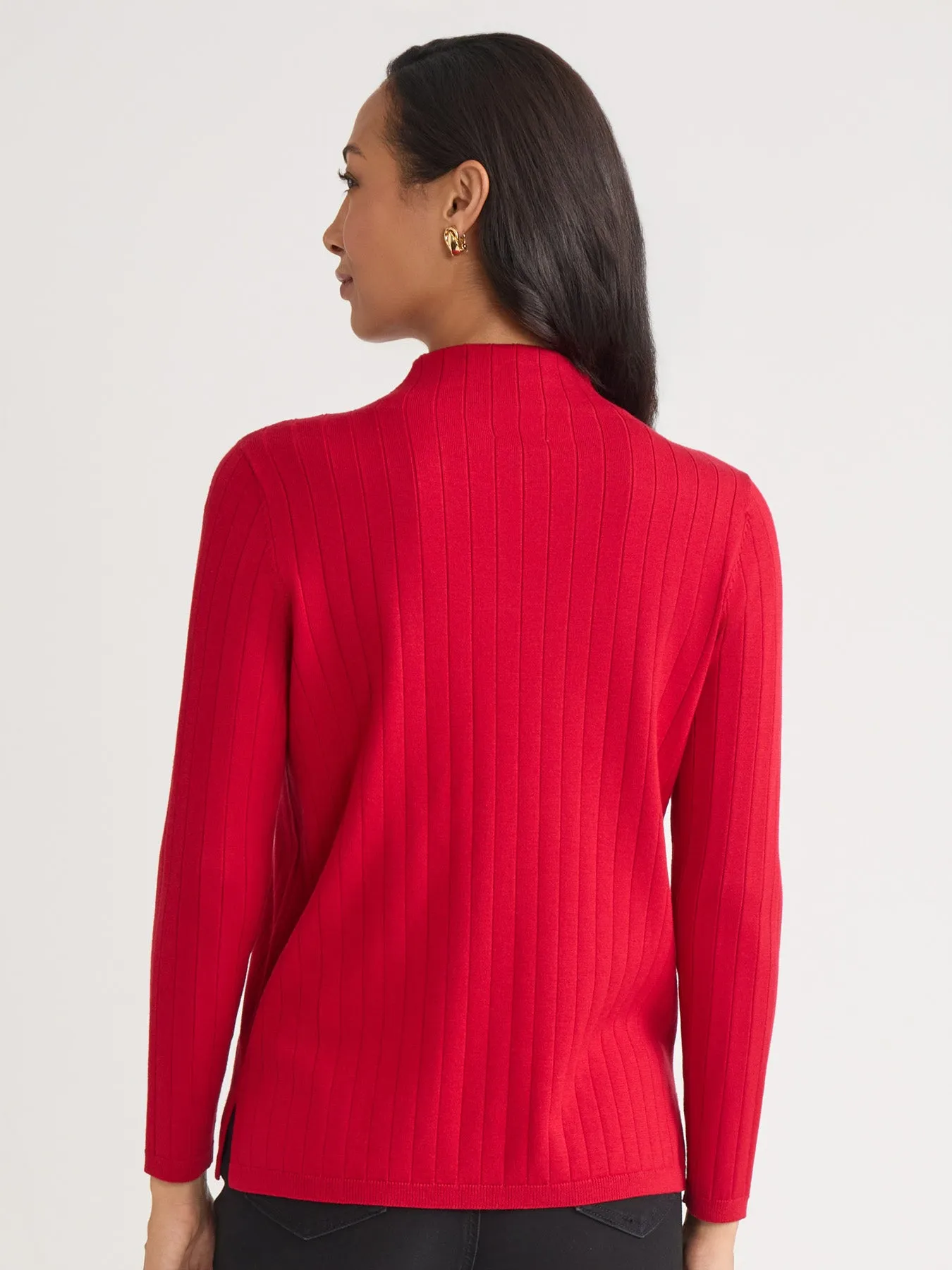 Petite Wide Rib Funnel Neck Top sold by Jones New York product image thumbnail 3