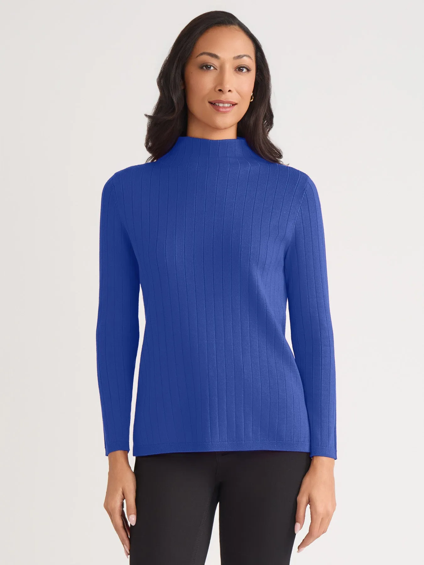 Wide Rib Funnel Neck Top sold by Jones New York