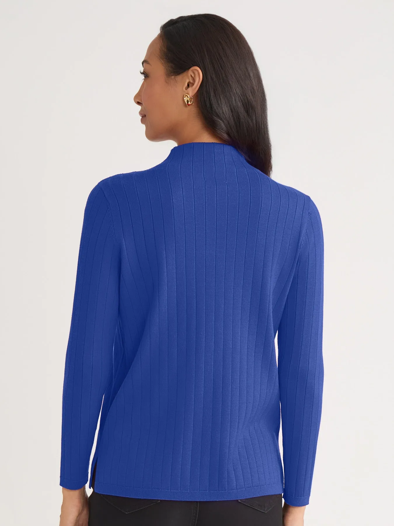 Wide Rib Funnel Neck Top sold by Jones New York product image thumbnail 3