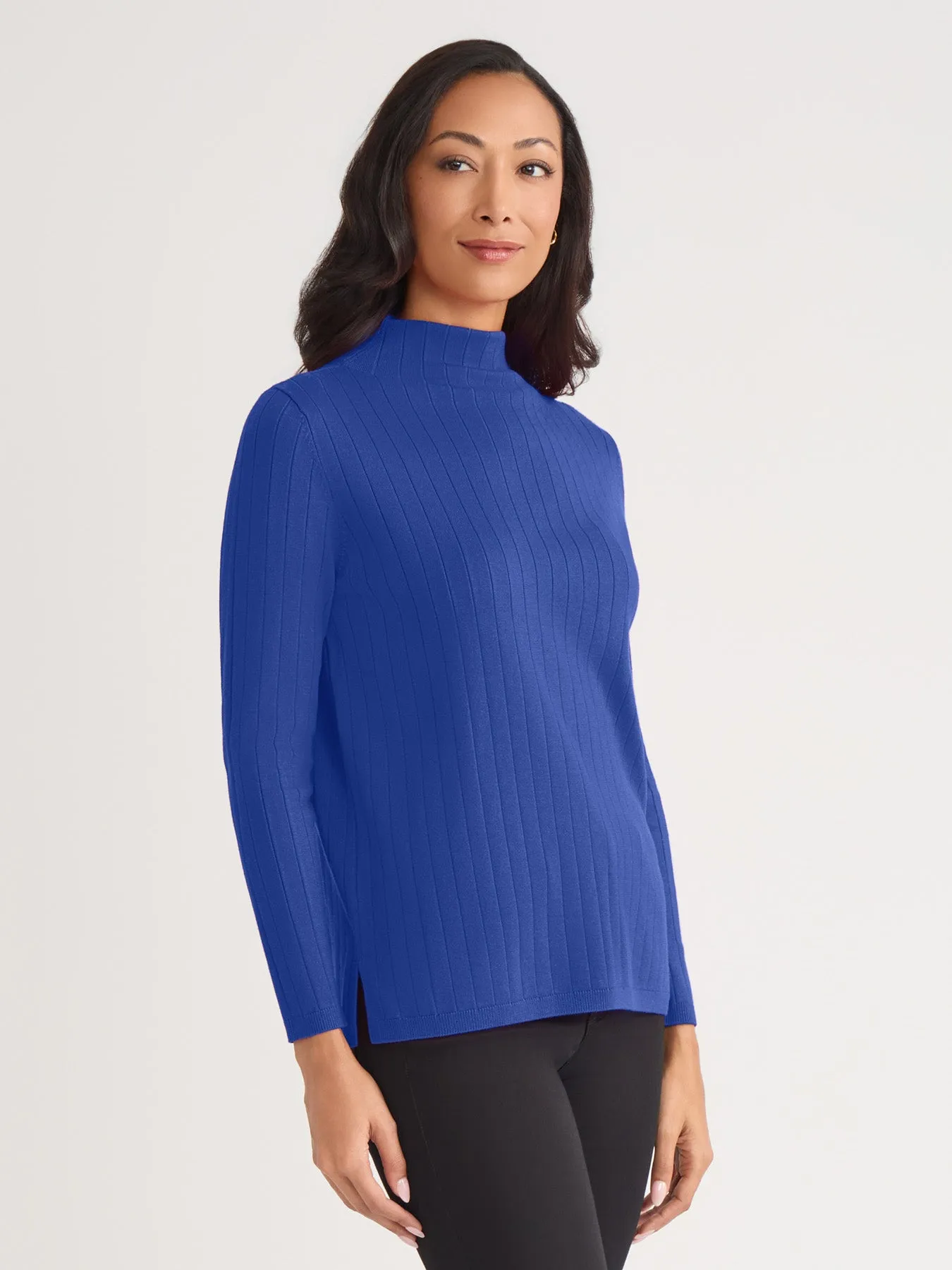Wide Rib Funnel Neck Top sold by Jones New York product image thumbnail 2