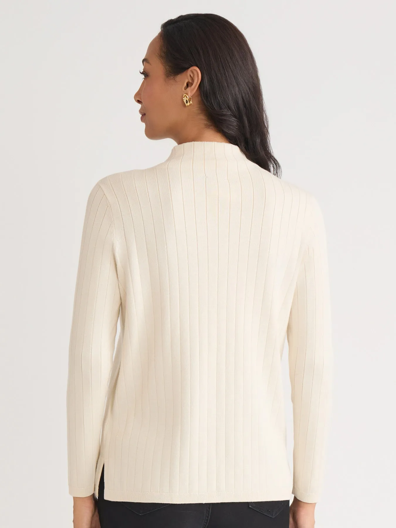 Wide Rib Funnel Neck Top sold by Jones New York product image thumbnail 4