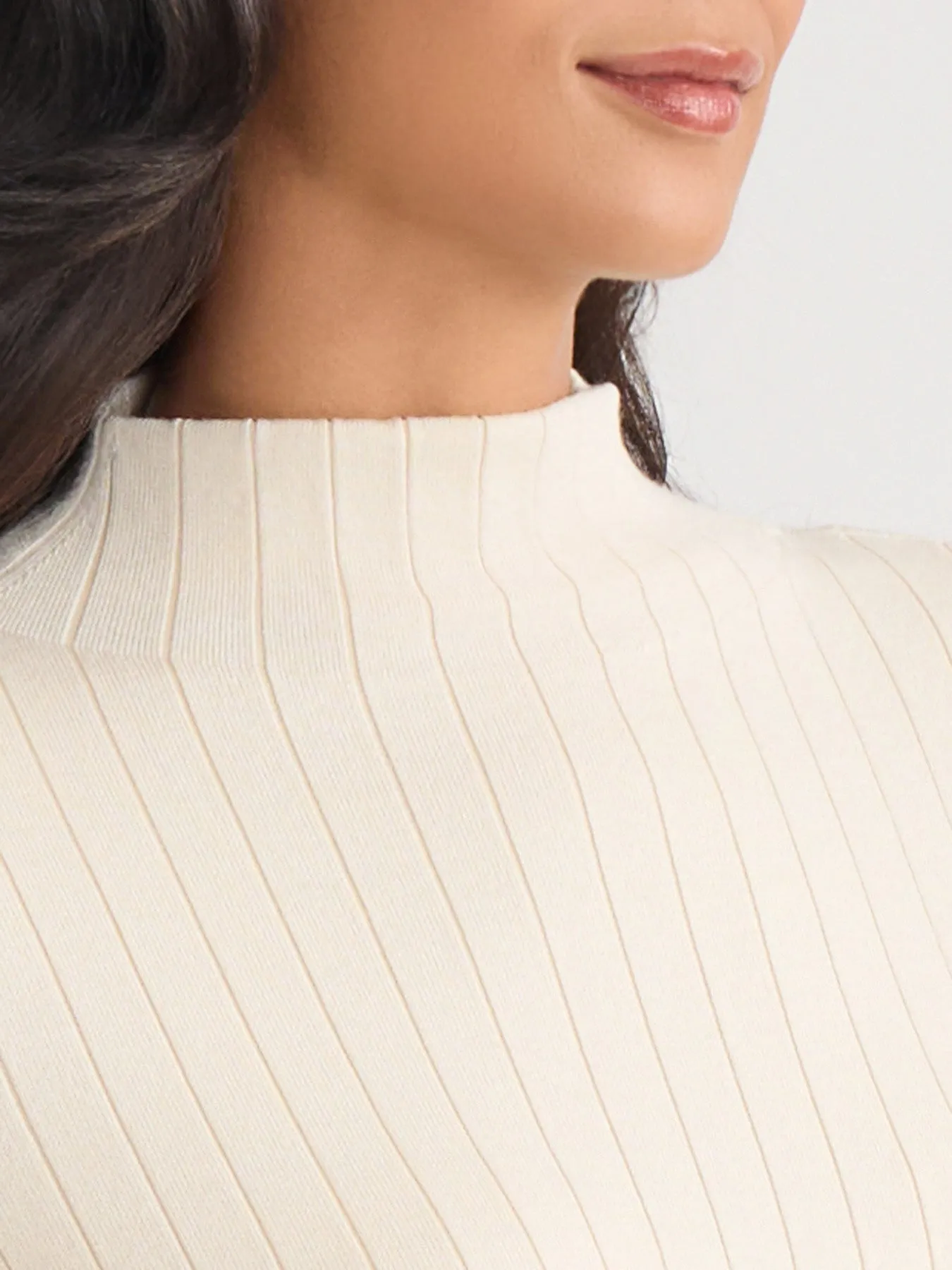 Wide Rib Funnel Neck Top sold by Jones New York product image thumbnail 3