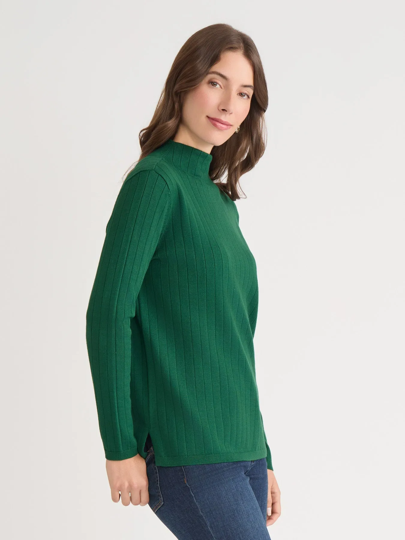 Wide Rib Funnel Neck Top sold by Jones New York product image thumbnail 2