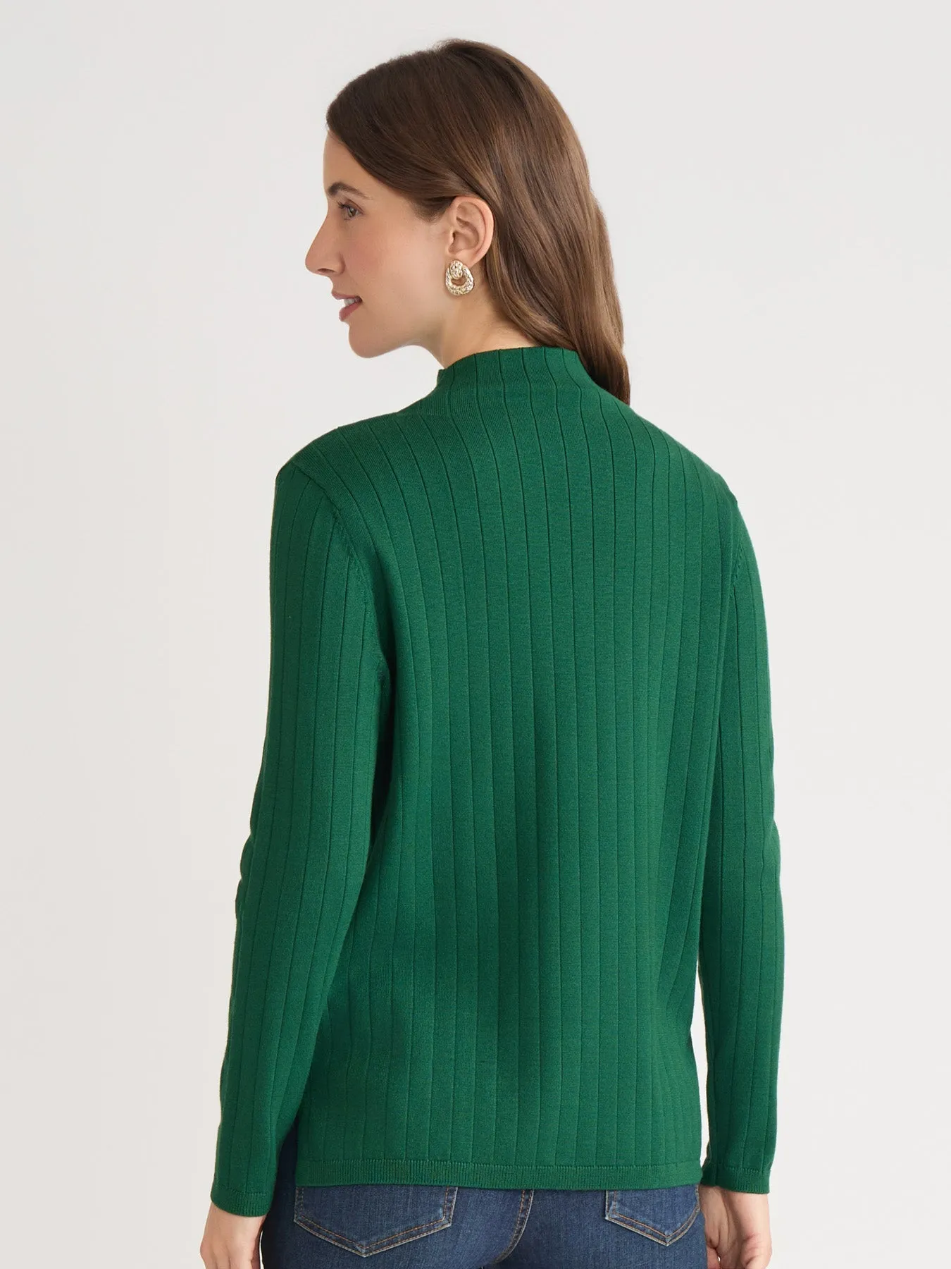 Wide Rib Funnel Neck Top sold by Jones New York product image thumbnail 4