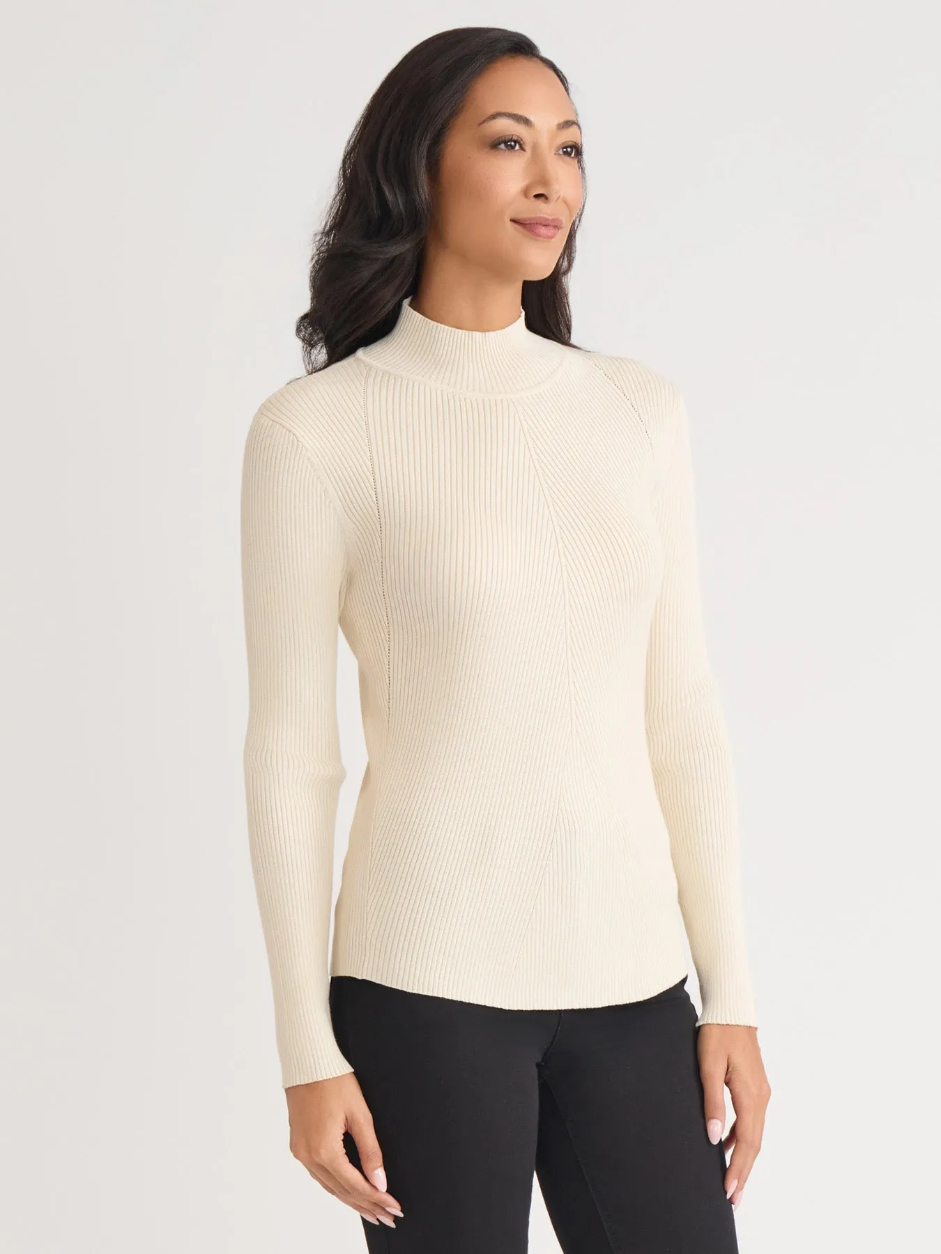 Plus Ribbed Mock Neck Sweater sold by Jones New York product image thumbnail 2