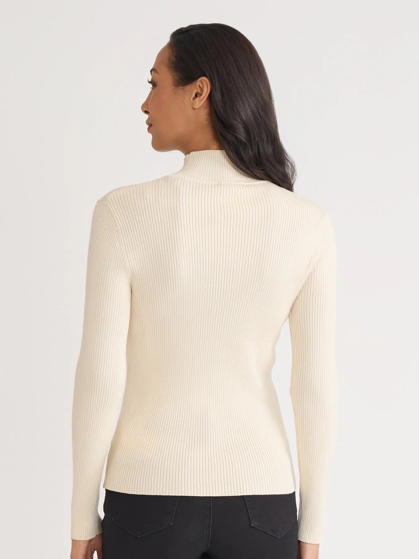 Ribbed Mock Neck Sweater sold by Jones New York product image thumbnail 4