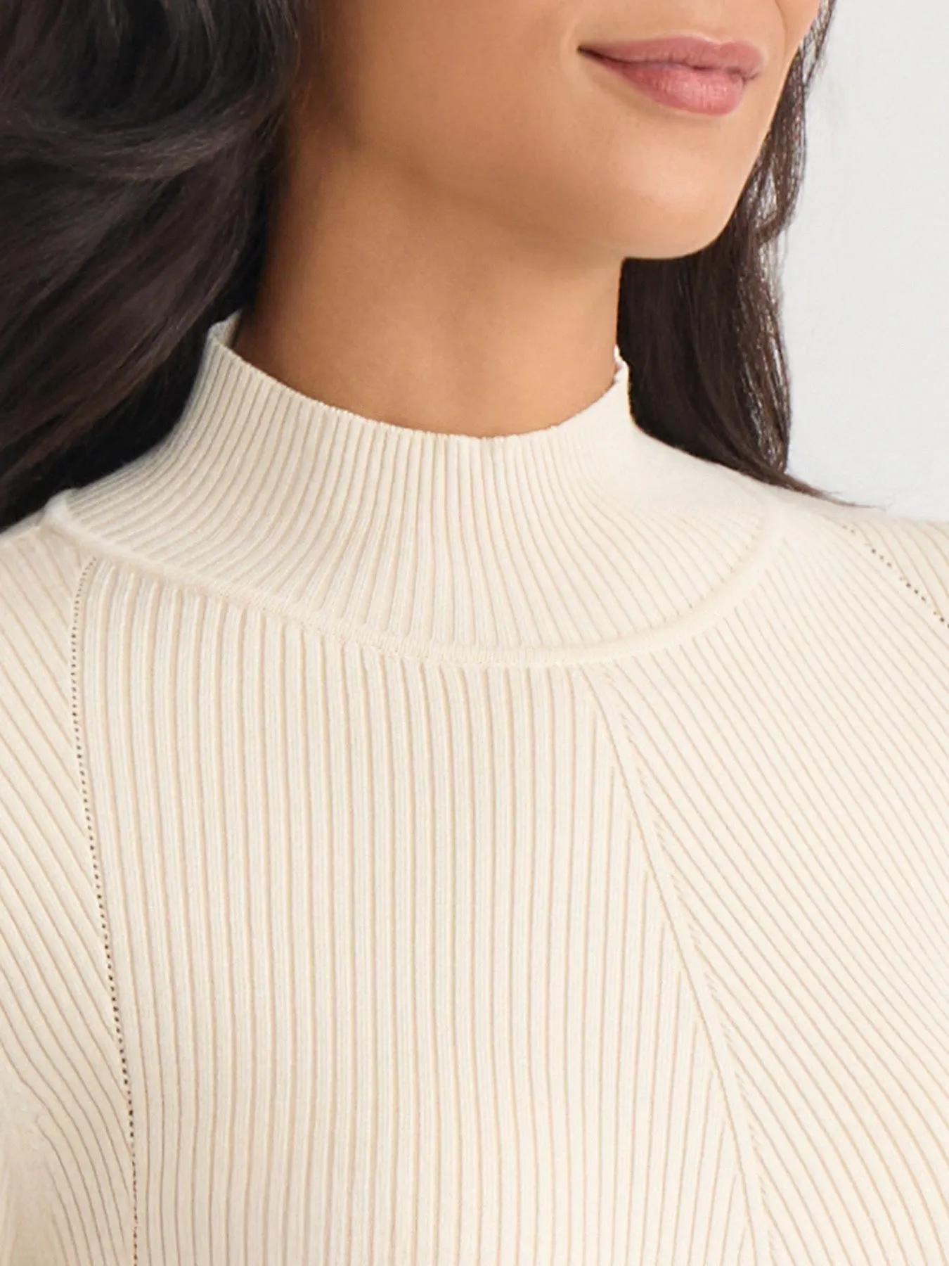 Ribbed Mock Neck Sweater sold by Jones New York product image thumbnail 3