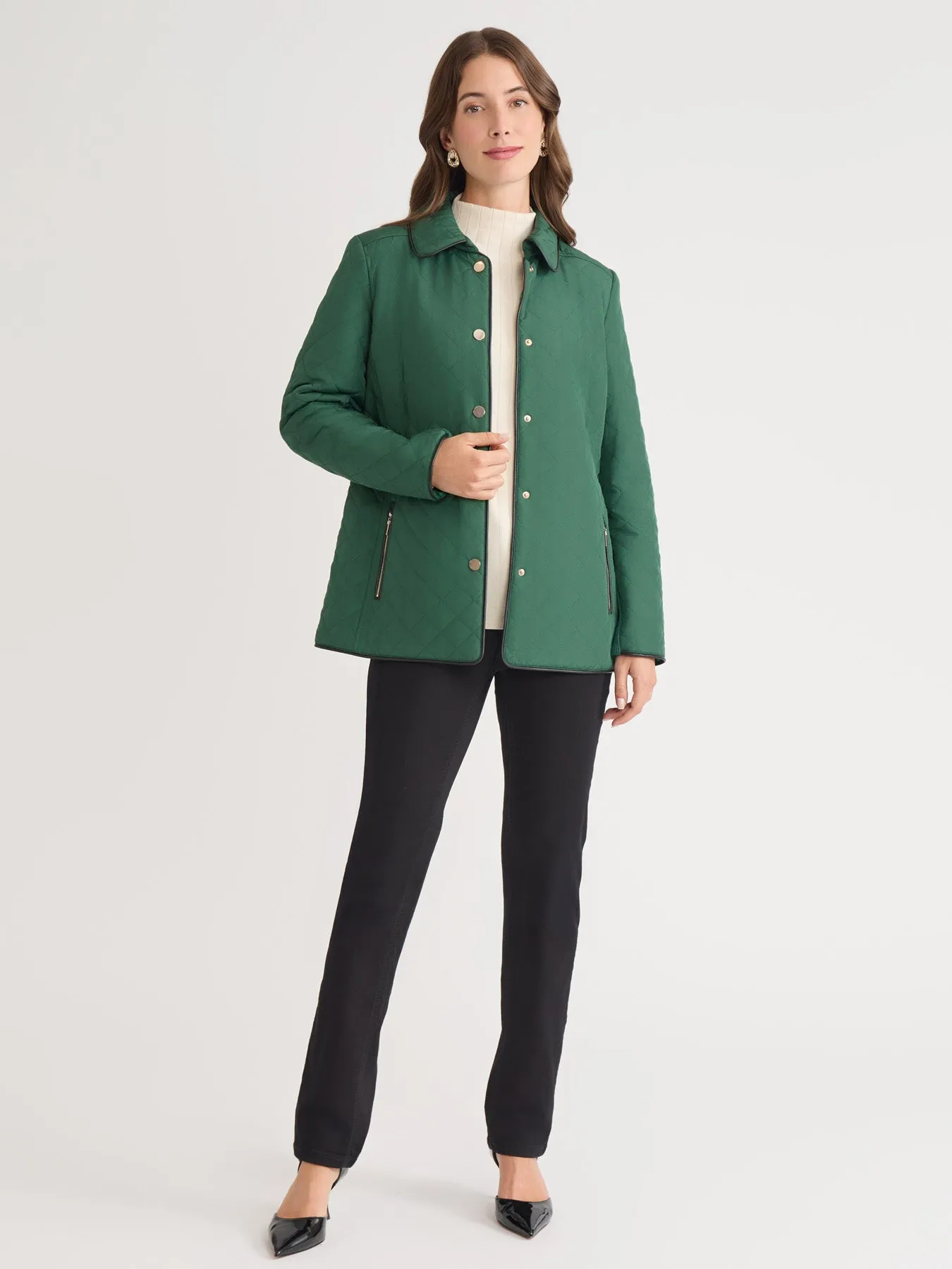 Plus Quilted Snap Front Jacket sold by Jones New York product image thumbnail 5