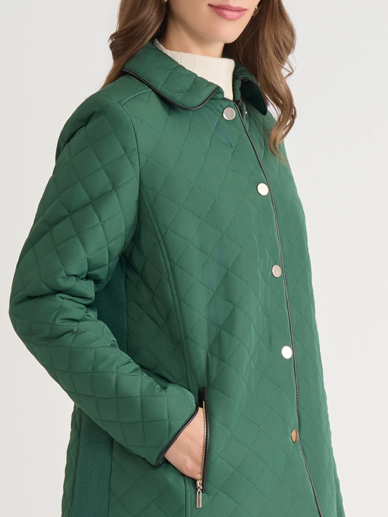 Plus Quilted Snap Front Jacket sold by Jones New York product image thumbnail 3