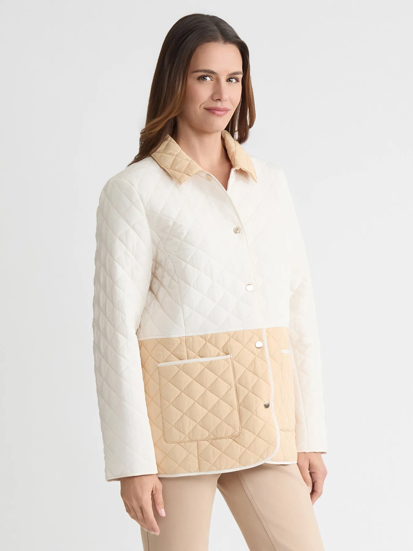 Petite Colorblock Quilted Jacket sold by Jones New York product image thumbnail 2