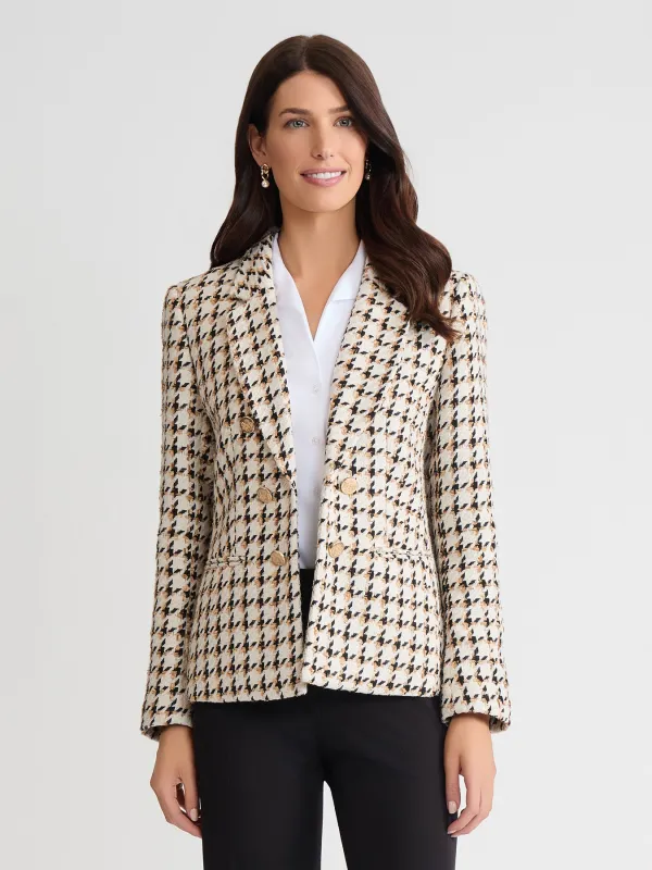 Faux Double Breasted Jacket, Tweed Houndstooth sold by Jones New York
