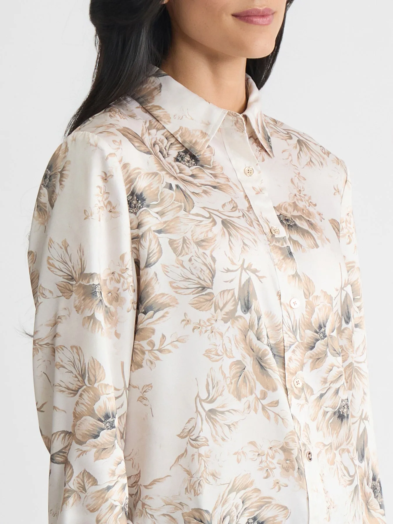 Petite Button Down Blouse, Satin Twill sold by Jones New York product image thumbnail 3