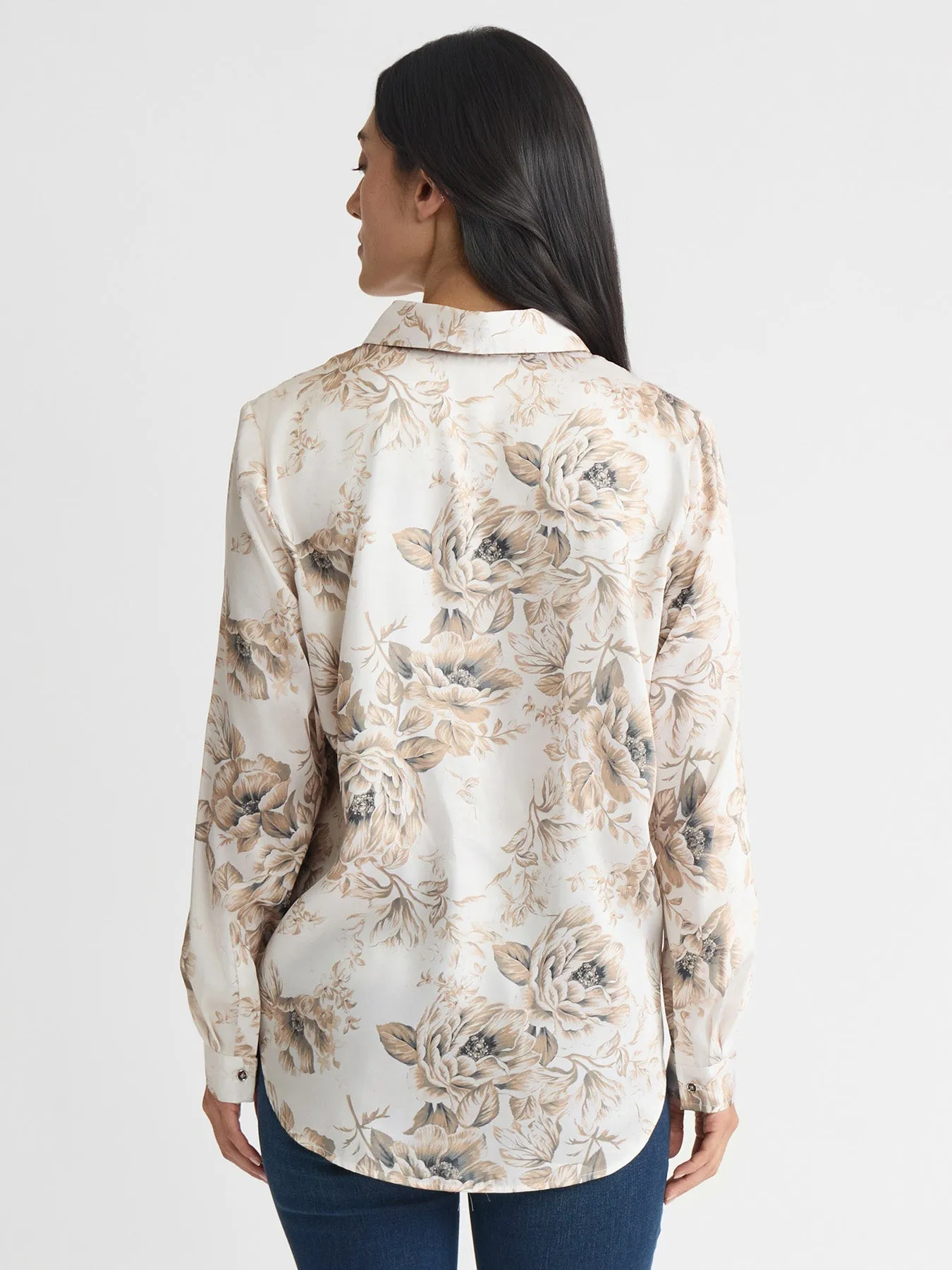 Petite Button Down Blouse, Satin Twill sold by Jones New York product image thumbnail 4