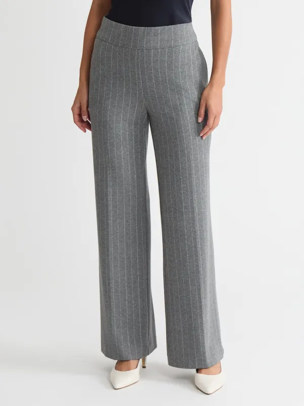 Petite Pull-On Wide Leg Trouser, Pinstripe sold by Jones New York