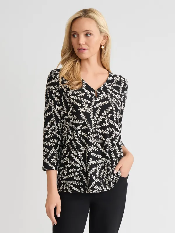 Printed Keyhole Neckline Top sold by Jones New York