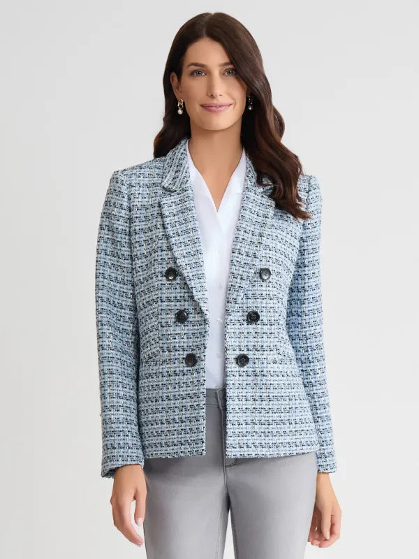 Faux Double Breasted Jacket, Tweed sold by Jones New York
