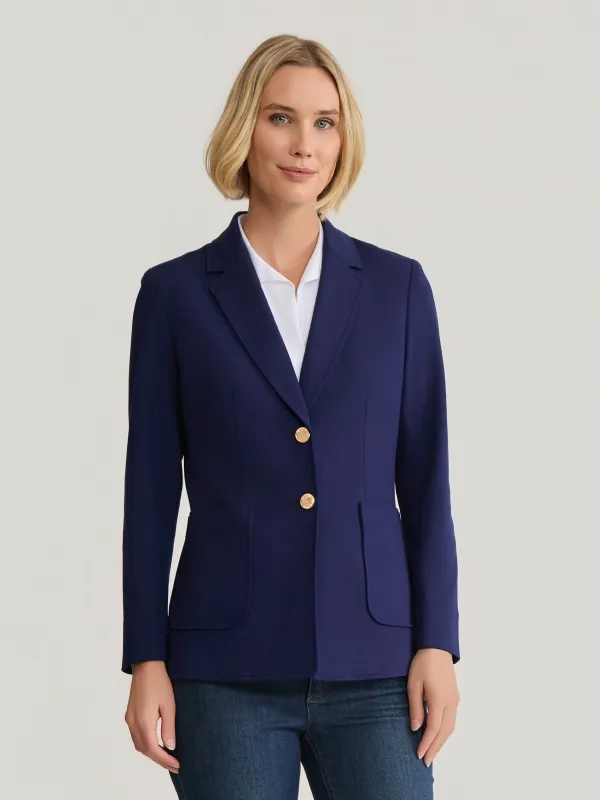 Two Button Notch Collar Jacket, Modern Compression sold by Jones New York