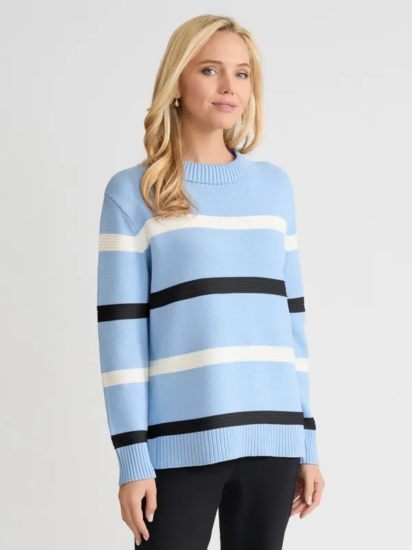 Stripe Folded Mockneck Sweater sold by Jones New York