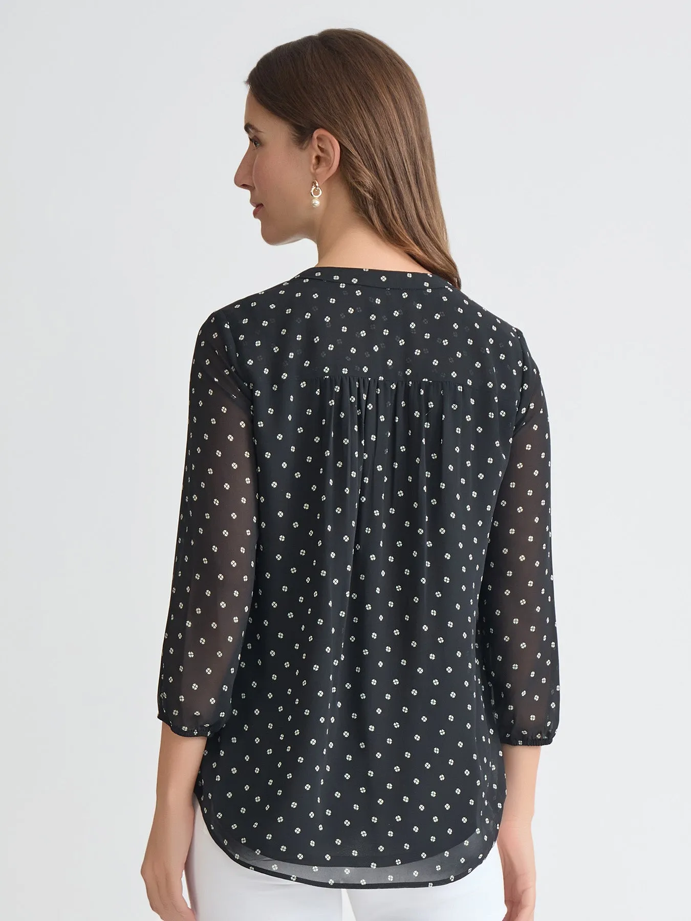 Sheer Sleeve Floral Dot Tunic sold by Jones New York product image thumbnail 3