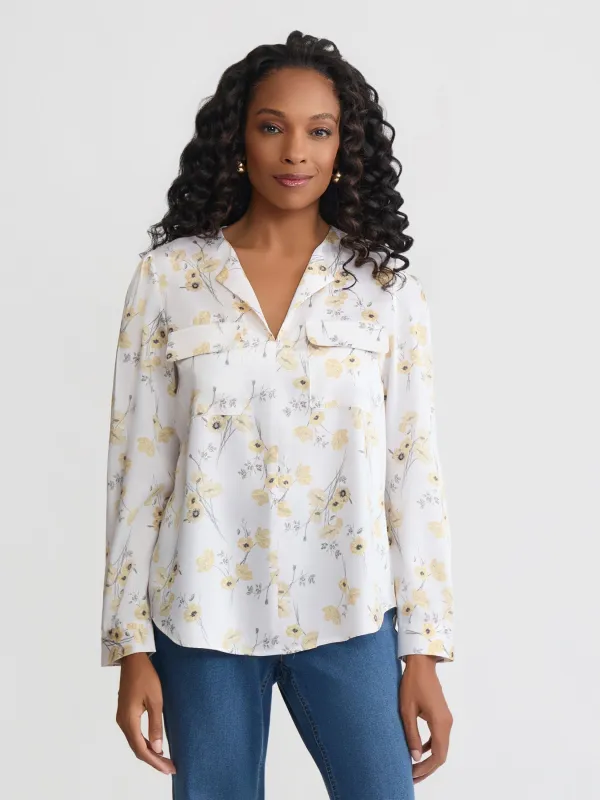 Petite Simplified Utility Blouse sold by Jones New York
