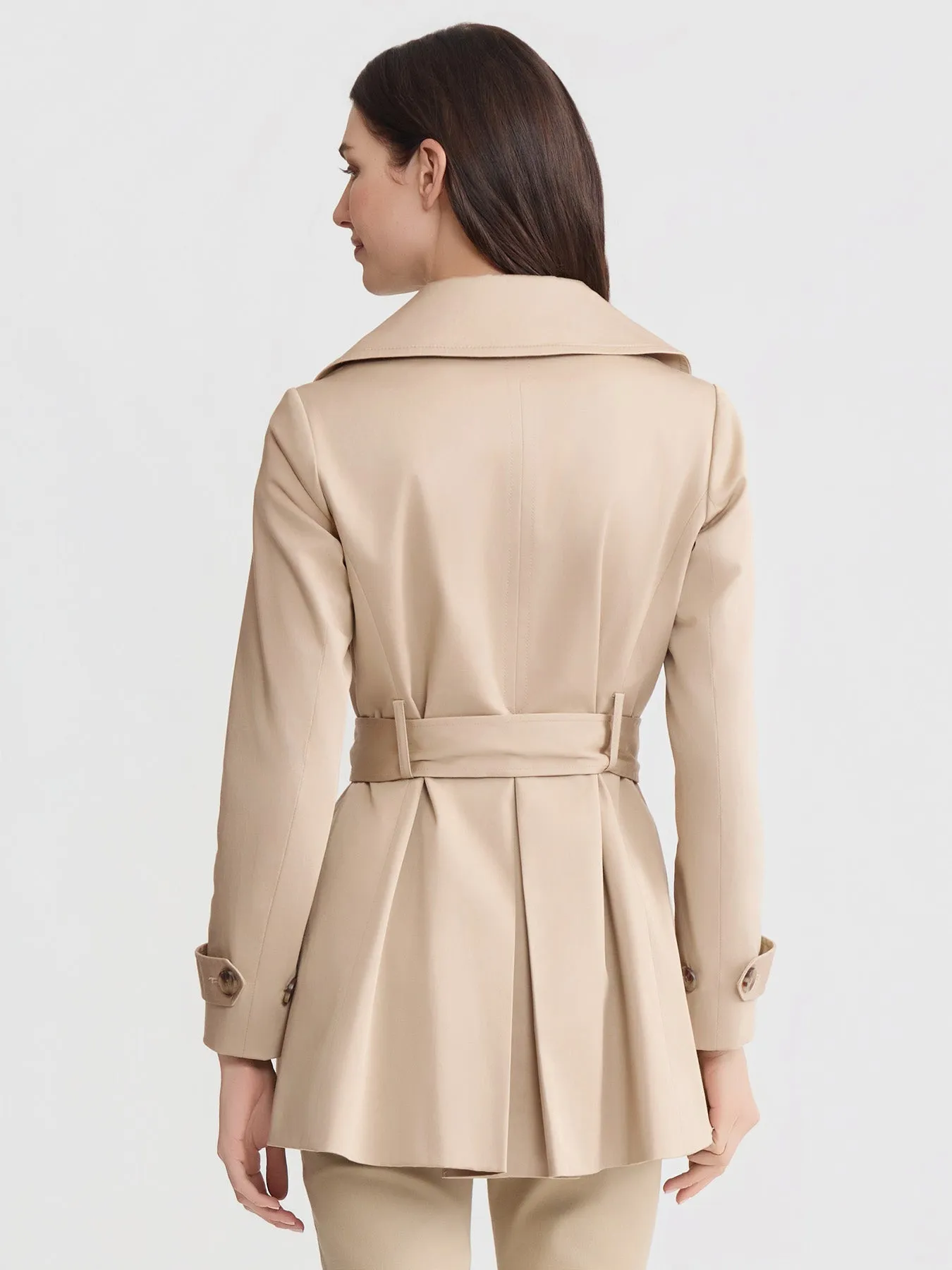 Petite Double Breasted Trench Coat, Stretch Sateen sold by Jones New York product image thumbnail 3