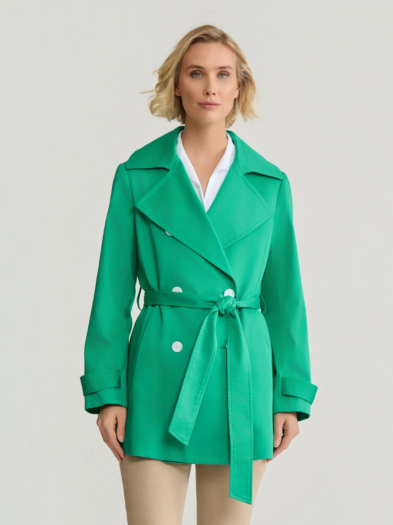Double Breasted Trench Coat, Stretch Sateen sold by Jones New York