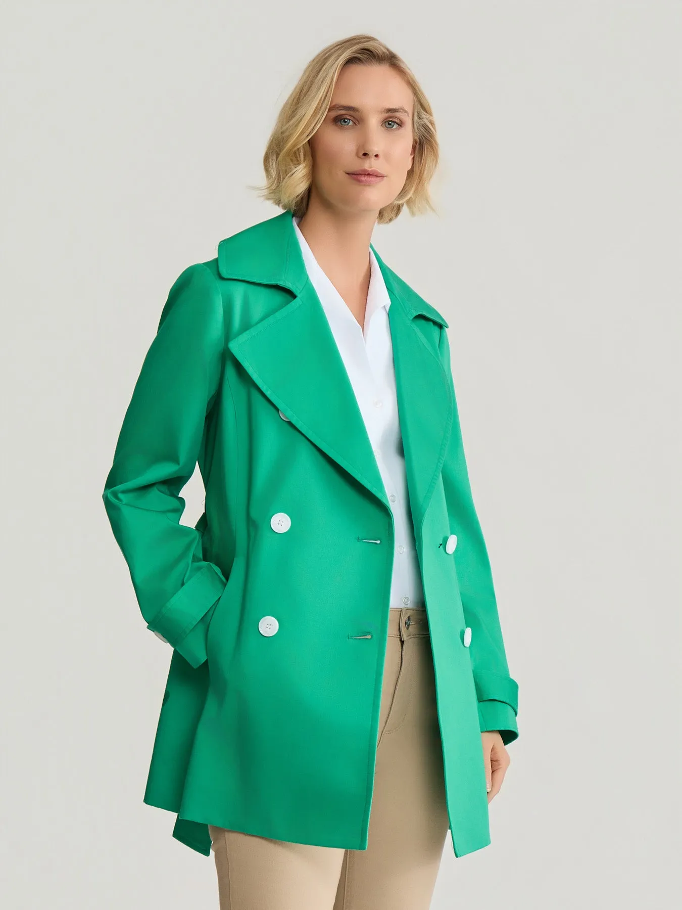 Double Breasted Trench Coat, Stretch Sateen sold by Jones New York product image thumbnail 2