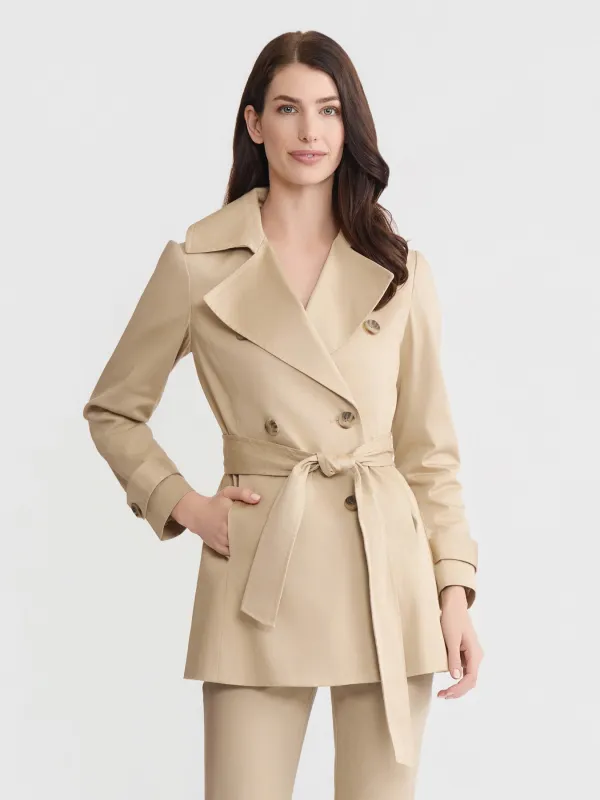 Double Breasted Trench Coat, Stretch Sateen sold by Jones New York